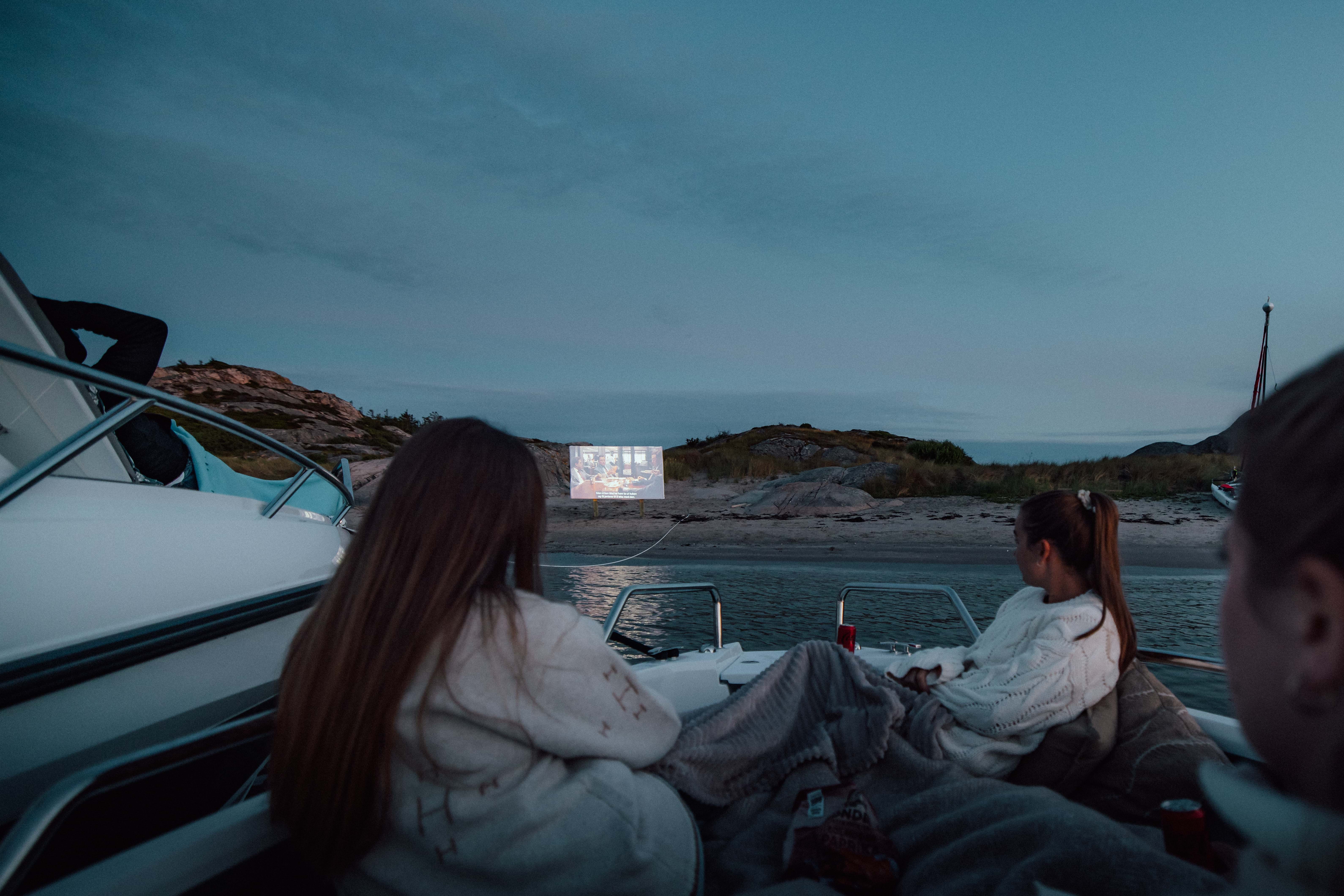 Movie night on an island